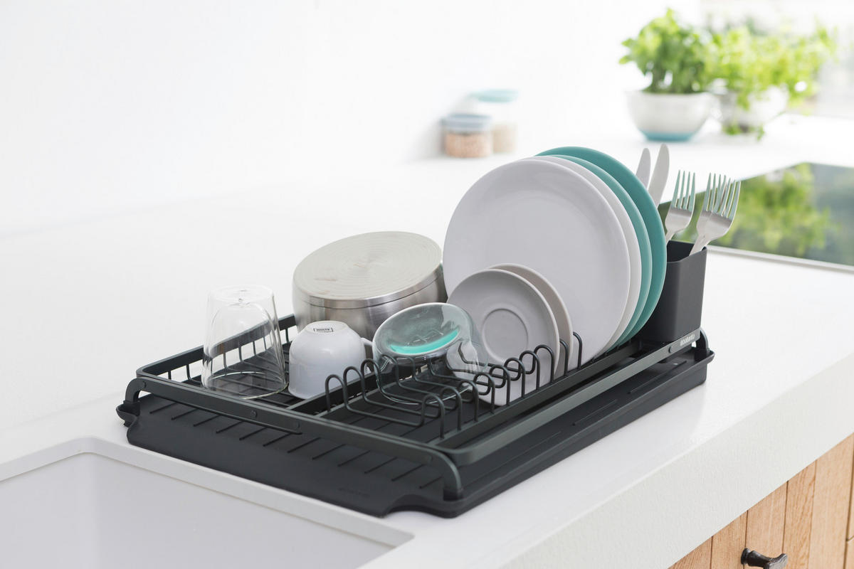 GESCHIRRABTROPFKORB   - Dunkelgrau, Design, Metall (38,6/14,2/49,2cm) - Brabantia