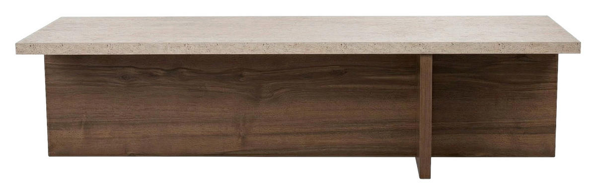 COUCHTISCH Walnussfarben, Elfenbein  - Elfenbein/Walnussfarben, MODERN, Holzwerkstoff (120/30/45cm) - MID.YOU