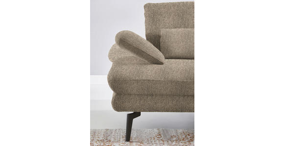 ECKSOFA in Chenille Braun, Grün  - Schwarz/Braun, Design, Textil/Metall (310/180cm) - Dieter Knoll