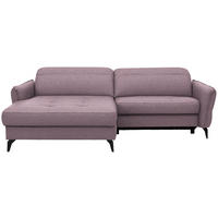 ECKSOFA  Flachgewebe Altrosa  - Schwarz/Altrosa, Design, Textil/Metall (175/246cm) - Celina