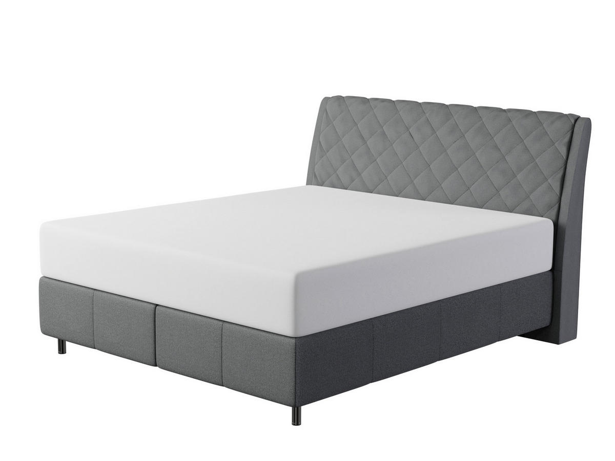 BOXSPRING KREVET 180/200 cm     crna  - crna/boje aluminija, Design, tekstil/metal (180/200cm) - Dieter Knoll