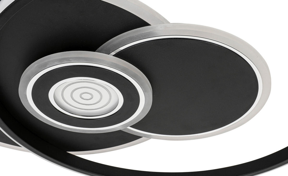 LED-DECKENLEUCHTE 54,5/46/6 cm    - Chromfarben/Schwarz, Design, Kunststoff/Metall (54,5/46/6cm) - Novel