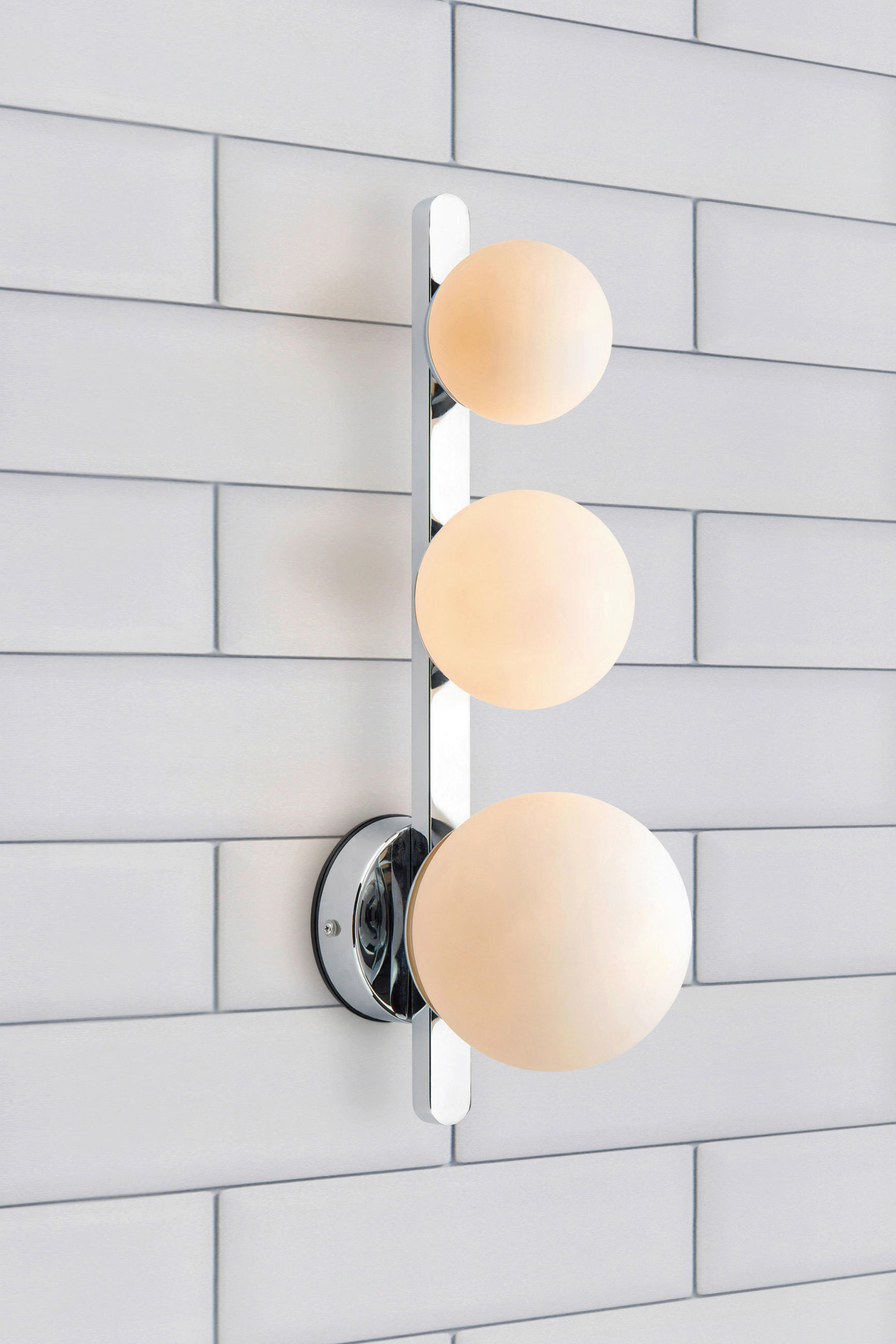 WANDLEUCHTE - Chromfarben/Opal, Basics (41.5/17/12cm) - Markslöjd