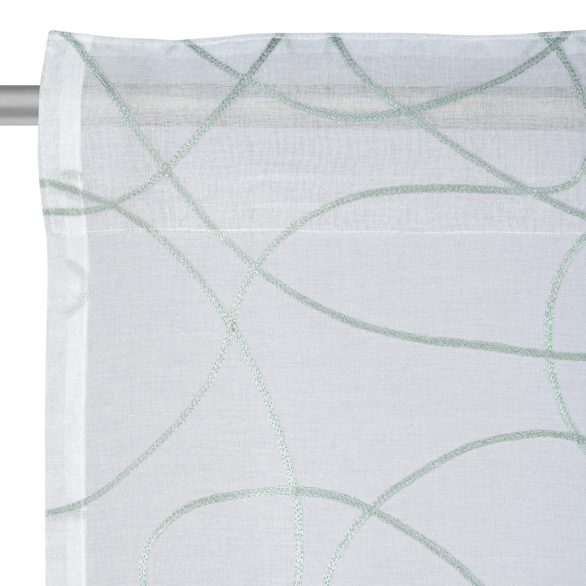 FERTIGVORHANG transparent  - Weiss/Jadegrün, Design, Textil (135/245cm) - Esposa