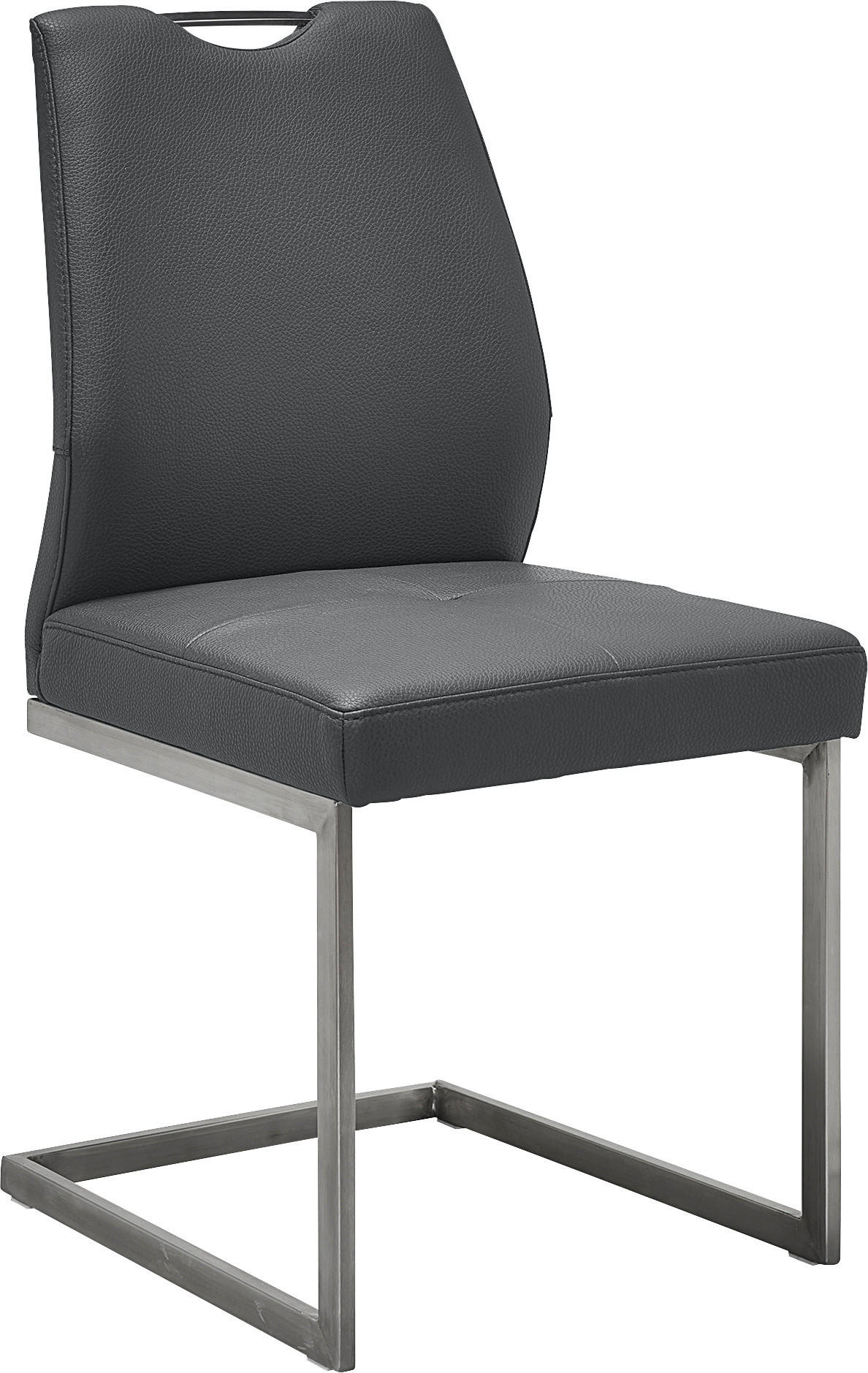 SCHWINGSTUHL  in Edelstahl Mikrofaser  - Edelstahlfarben/Grau, Design, Textil/Metall (47/99/58cm) - Dieter Knoll