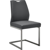 SCHWINGSTUHL  in Edelstahl Mikrofaser  - Edelstahlfarben/Grau, Design, Textil/Metall (47/99/58cm) - Dieter Knoll