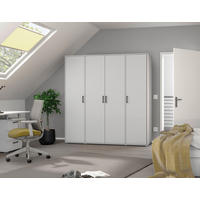 DREHTÜRENSCHRANK  in Weiß  - Weiß/Grau, MODERN, Holzwerkstoff/Kunststoff (187/194/53cm) - Rauch Möbel