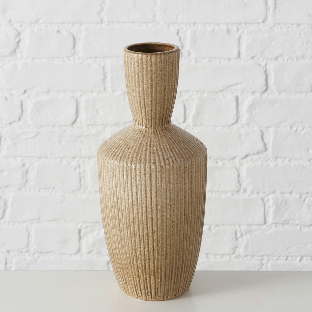 VASE  - Braun, Basics, Keramik (13/30cm) - Ambia Home