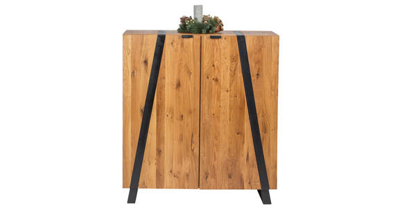 KOMMODE  in 115/126,5/43 cm  - Eichefarben/Schwarz, Trend, Holz/Metall (115/126,5/43cm) - Landscape
