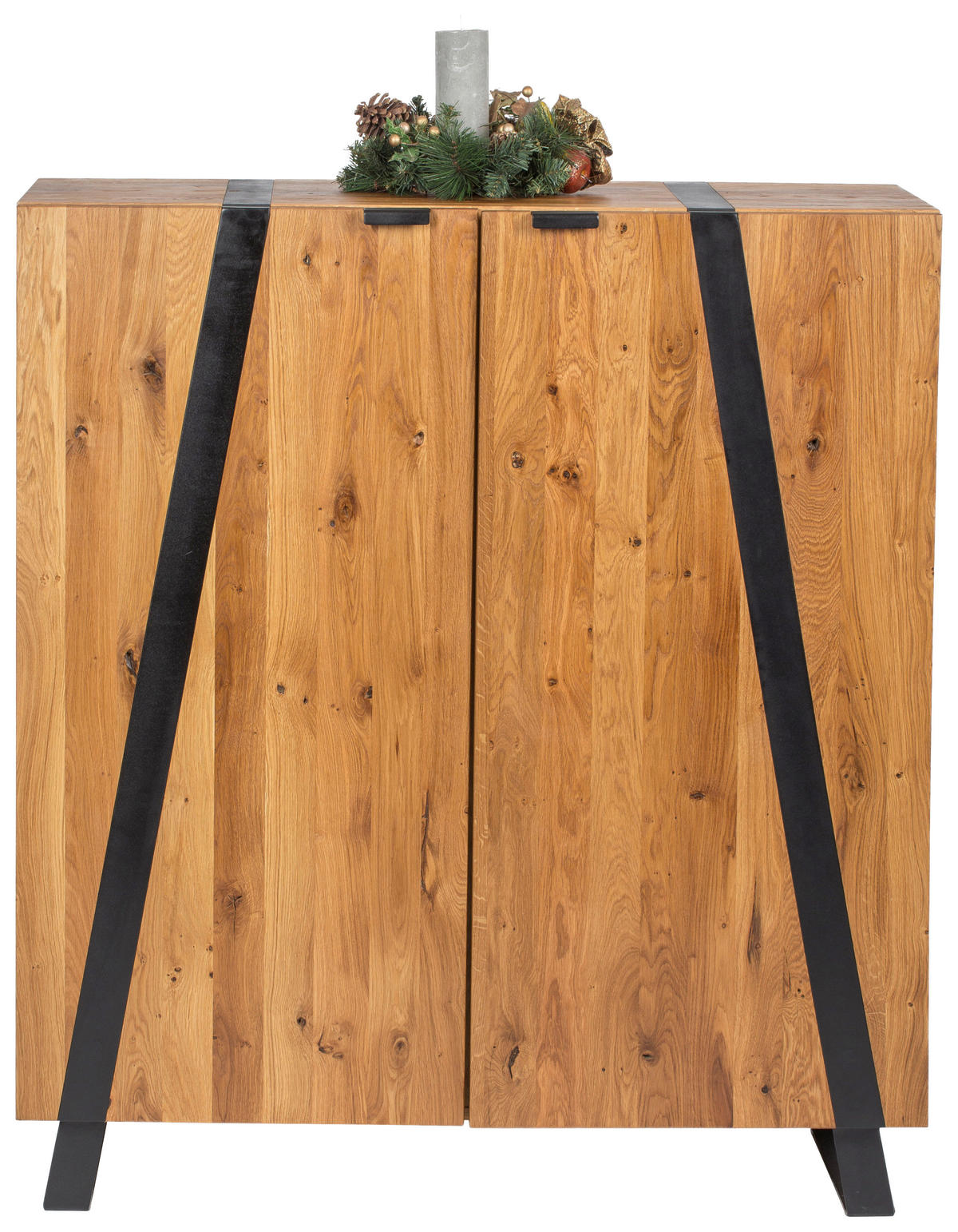 KOMMODE  in 115/126,5/43 cm  - Eichefarben/Schwarz, Trend, Holz/Metall (115/126,5/43cm) - Landscape