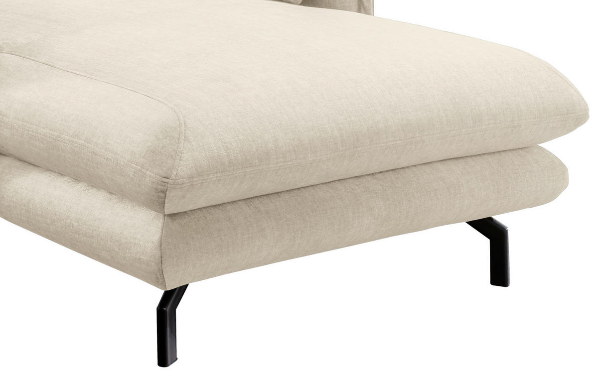 XXL-SESSEL Velours Beige    - Beige/Schwarz, MODERN, Textil/Metall (111/101/167cm) - Livetastic