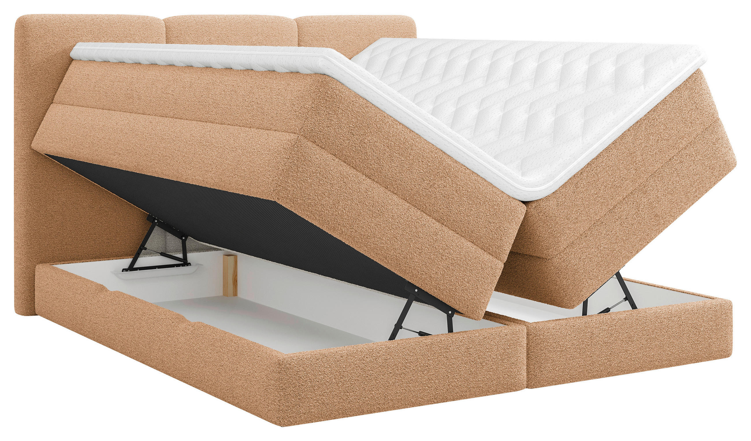 BOXSPRINGBETT 180/200 cm  in Terracotta  - Terracotta/Schwarz, Modern, Holz/Holzwerkstoff (180/200cm) - MID.YOU
