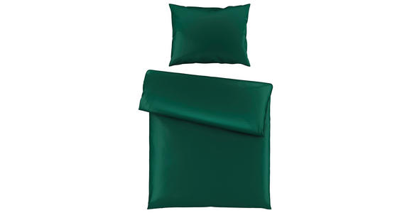 BETTWÄSCHE TANJA Satin 140/200 cm - Dunkelgrün, Basics, Textil (140/200cm) - Novel