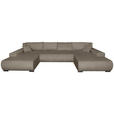 WOHNLANDSCHAFT  in Cord Taupe  - Taupe/Schwarz, KONVENTIONELL, Textil/Metall (191/351/191cm) - Carryhome