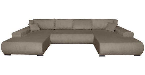 WOHNLANDSCHAFT  in Cord Taupe  - Taupe/Schwarz, KONVENTIONELL, Textil/Metall (191/351/191cm) - Carryhome