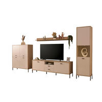 WOHNWAND 4-teilig  in Eichefarben, Kaschmir  384/206/40 cm    - Kaschmir/Eichefarben, Design, Holzwerkstoff/Metall (384/206/40cm) - MID.YOU