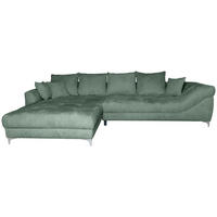 ECKSOFA Waldgrün Chenille  - Waldgrün/Chromfarben, KONVENTIONELL, Textil/Metall (227/329cm) - Carryhome