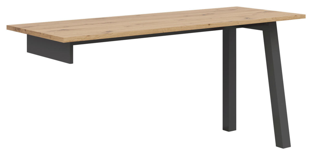 SCHREIBTISCH  in Graphitfarben, Eiche Artisan  - Graphitfarben/Eiche Artisan, KONVENTIONELL, Holzwerkstoff (150/74/60cm) - MID.YOU