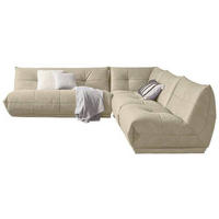 ECKSOFA in Lederlook Creme  - Creme, Trend, Textil (285/315cm) - Livetastic