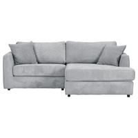 ECKSOFA Hellgrau Cord Zierkissen, Rückenkissen, Rücken echt  - Hellgrau/Schwarz, KONVENTIONELL, Kunststoff/Textil (234/170cm) - Carryhome