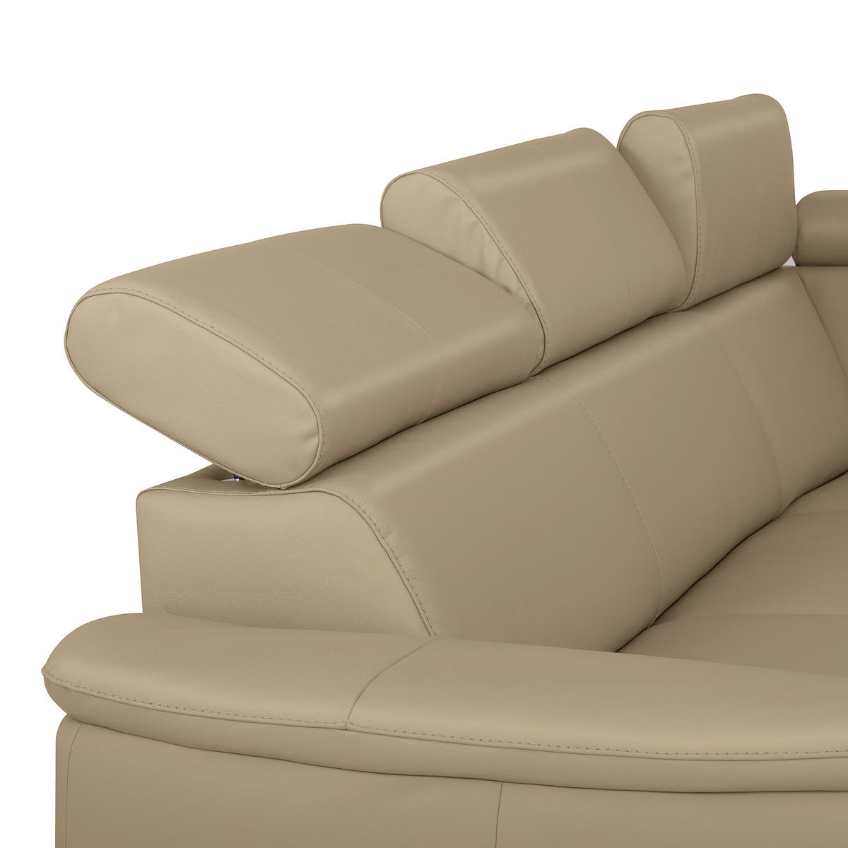 ECKSOFA  in Lederlook Echtleder Hellgrau  - Silberfarben/Hellgrau, Leder/Holz (262/211cm) - Celina Home