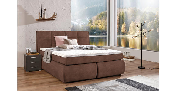 BOXSPRINGBETT 180/200 cm  in Rotbraun  - Wengefarben/Rotbraun, KONVENTIONELL, Holz/Textil (180/200cm) - Xora