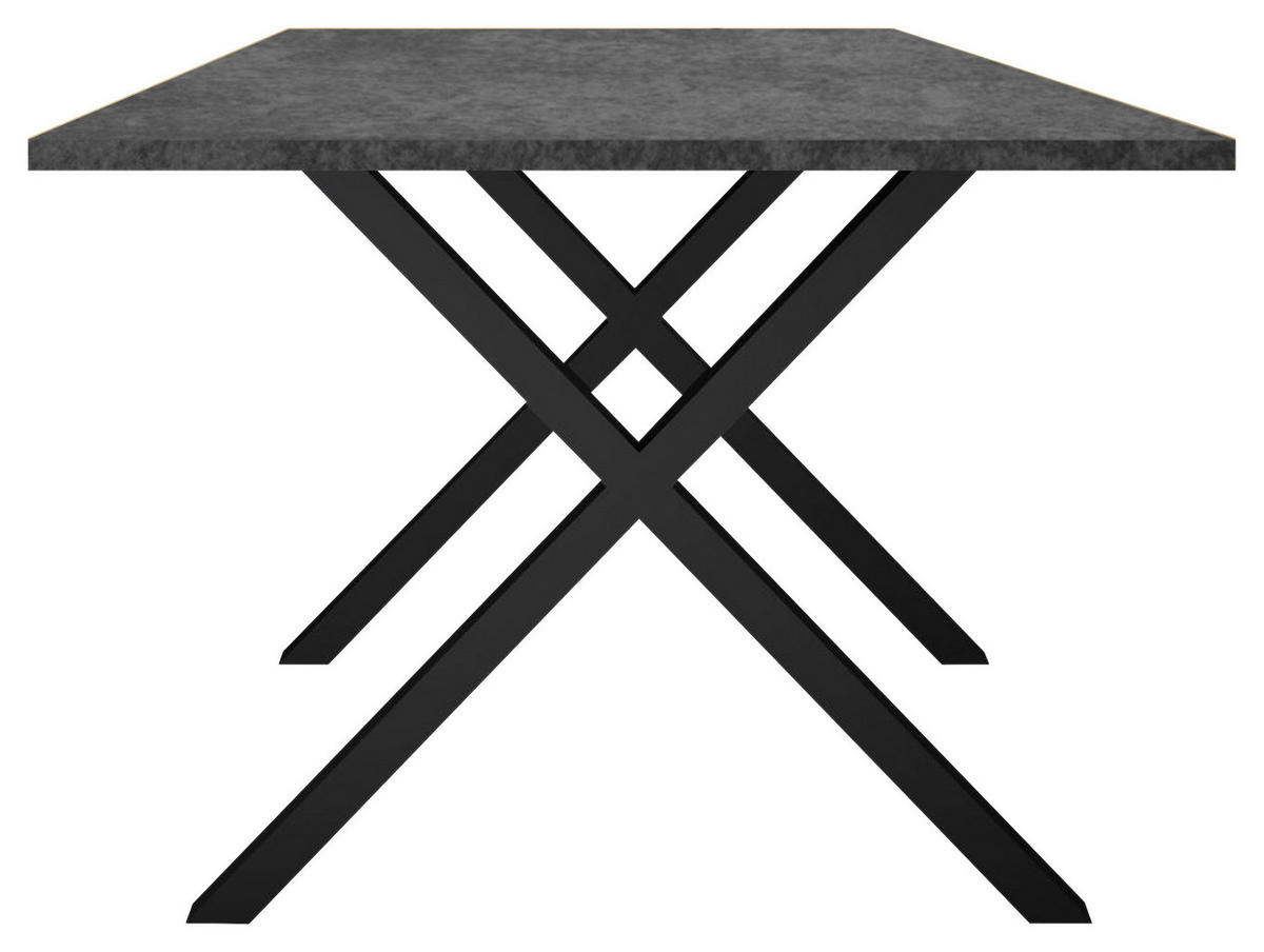 ESSTISCH rechteckig Graphitfarben, Schwarz  - Schwarz/Graphitfarben, MODERN, Holzwerkstoff/Metall (180/90/78cm) - Livetastic