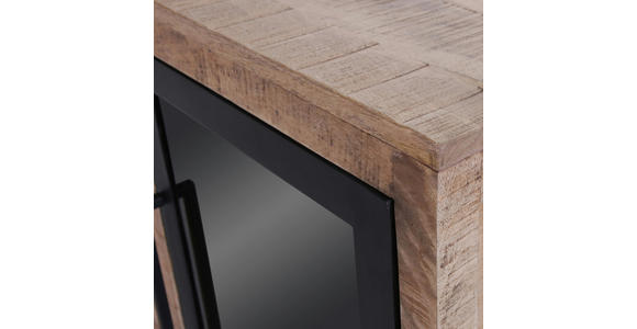 SIDEBOARD in 175/80/43 cm - Schwarz/Naturfarben, LIFESTYLE, Glas/Holz (175/80/43cm) - Landscape