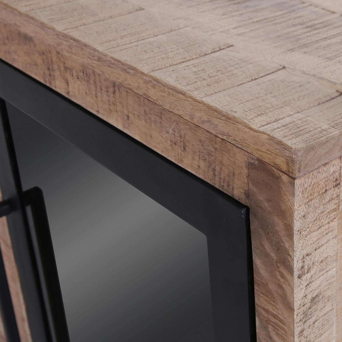 SIDEBOARD  in 175/80/43 cm  - Schwarz/Naturfarben, LIFESTYLE, Glas/Holz (175/80/43cm) - Landscape