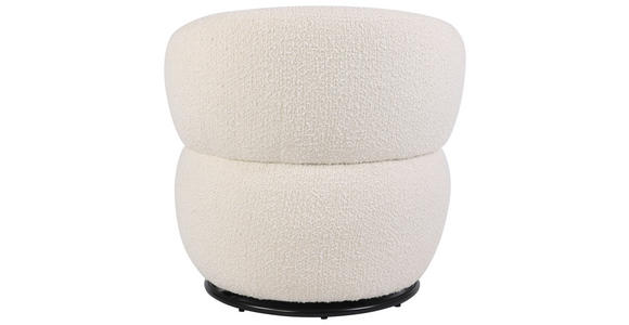 SESSEL in Bouclé Weiß  - Schwarz/Weiß, Design, Textil/Metall (73.5/72.5/71.5cm) - Xora
