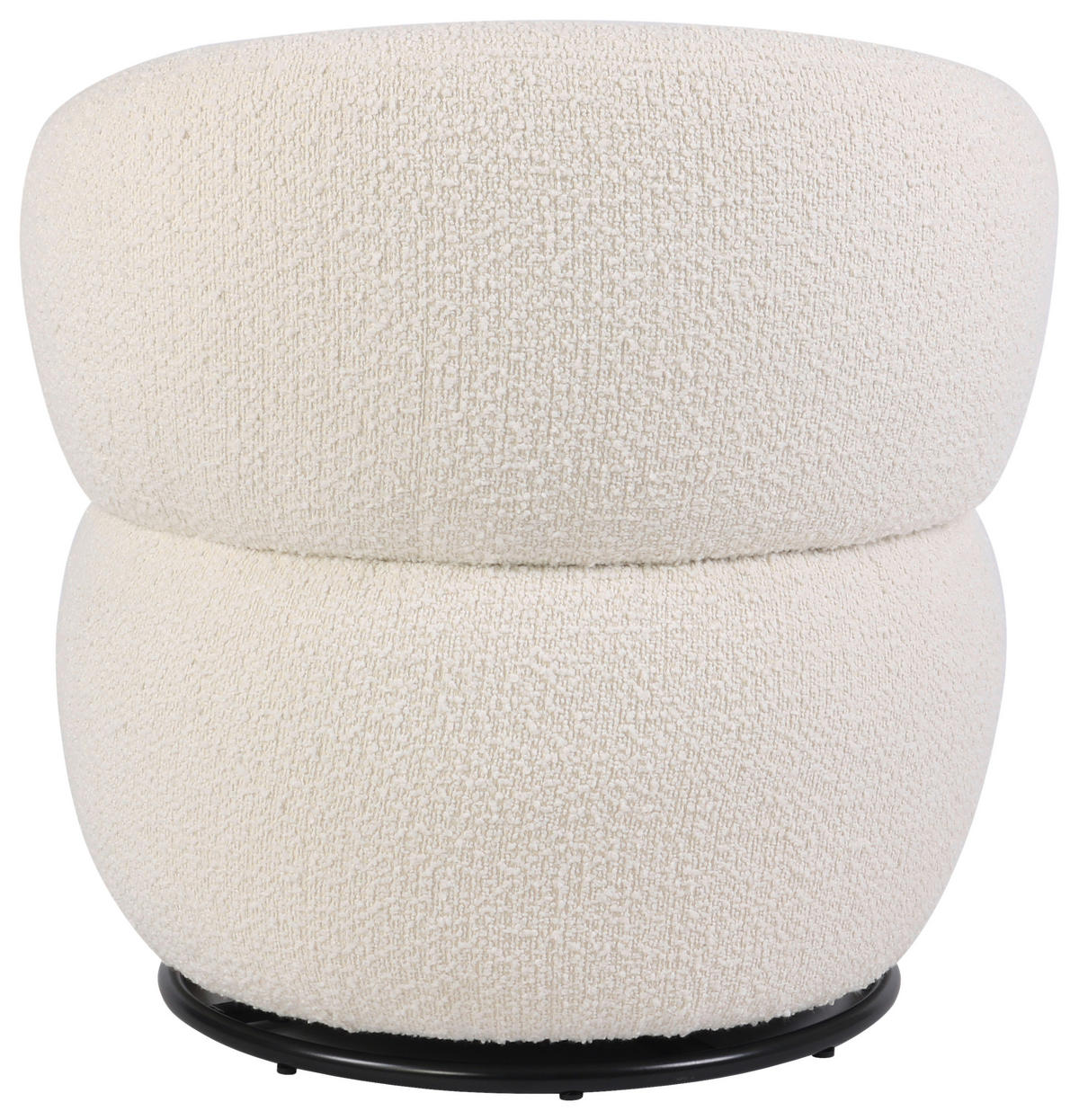 SESSEL in Bouclé Weiß  - Schwarz/Weiß, Design, Textil/Metall (73.5/72.5/71.5cm) - Xora