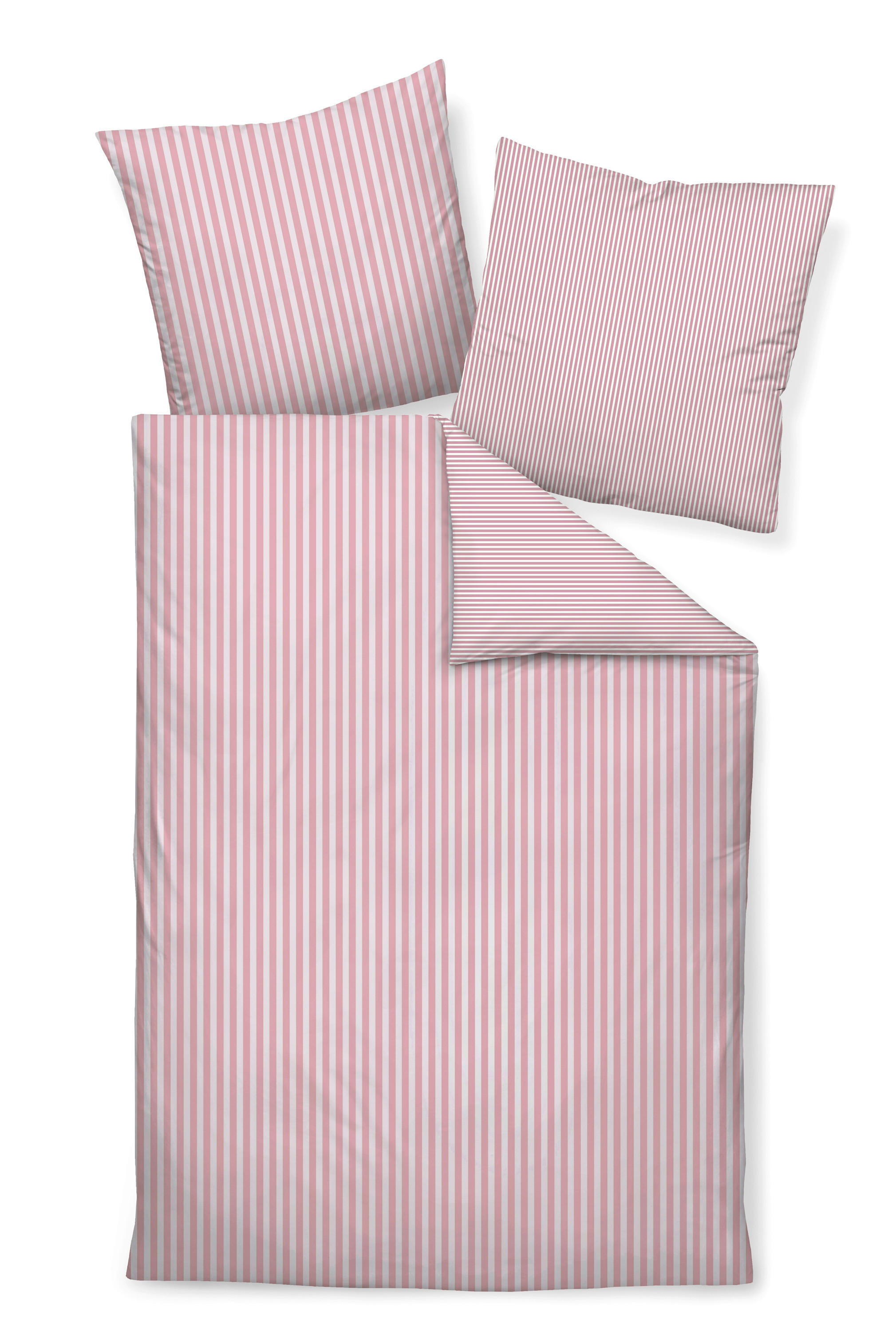 WENDEBETTWÄSCHE Giorgio Makosatin 135/200 cm  - Hellrosa/Weiß, KONVENTIONELL, Textil (135/200cm) - Janine