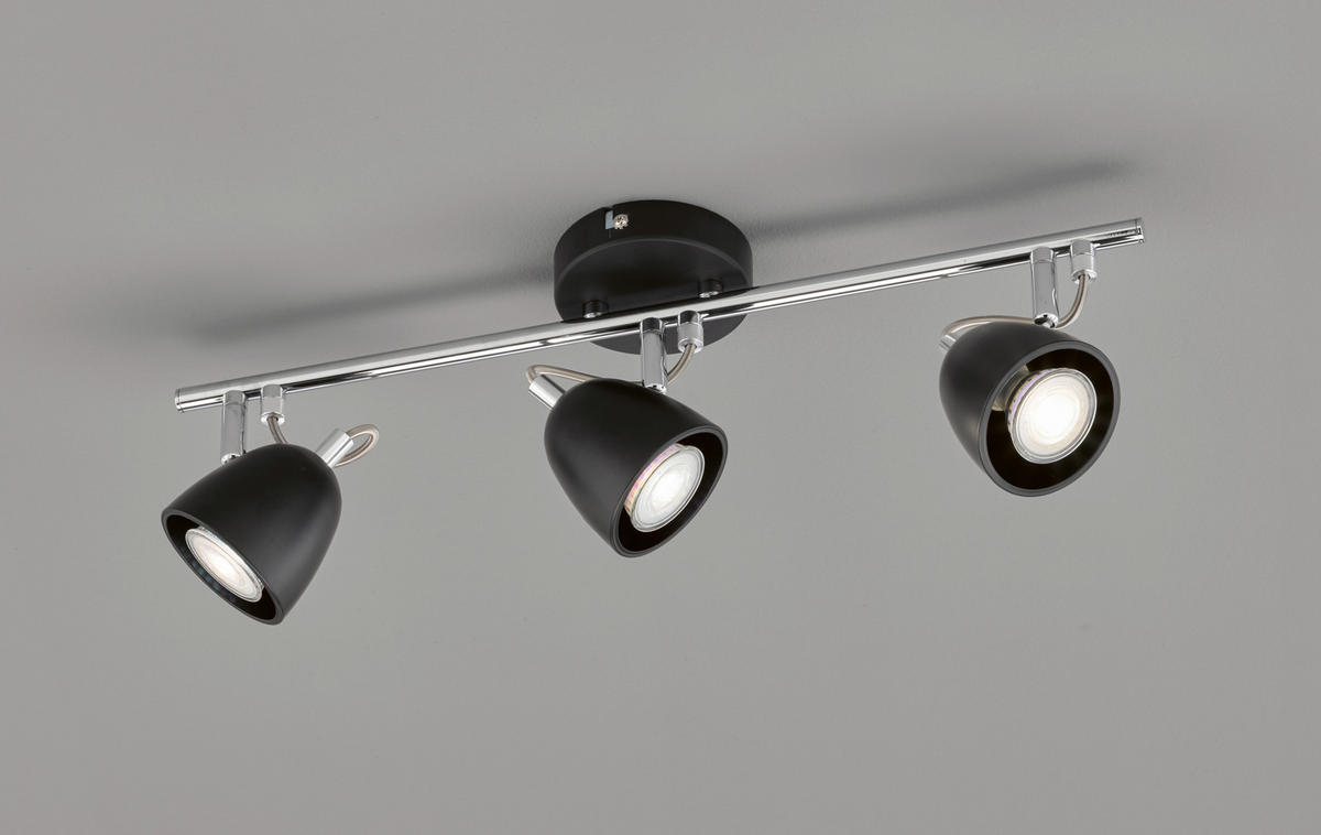 DECKENLEUCHTE Gemma 50/10/16 cm   - Chromfarben/Schwarz, Design, Metall (50/10/16cm)