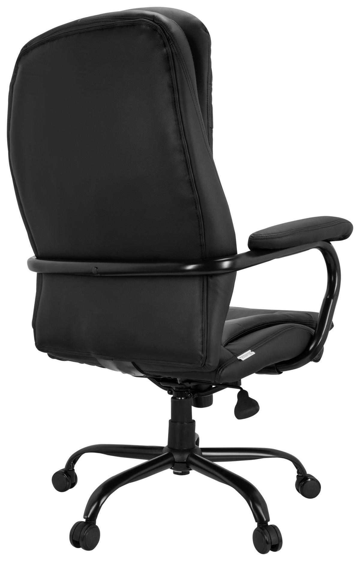 OTOČNÁ ŽIDLE, vzhled kůže, černá - černá, Basics, kov/textil (78/118/70cm) - MID.YOU