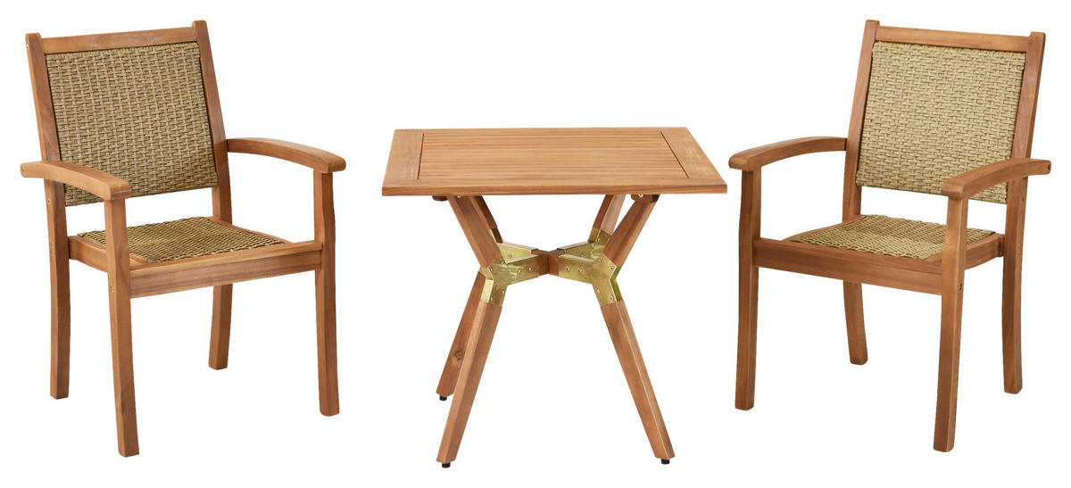 GARTENSET 3-teilig  - Naturfarben, MODERN, Holz/Kunststoff - Gardenson
