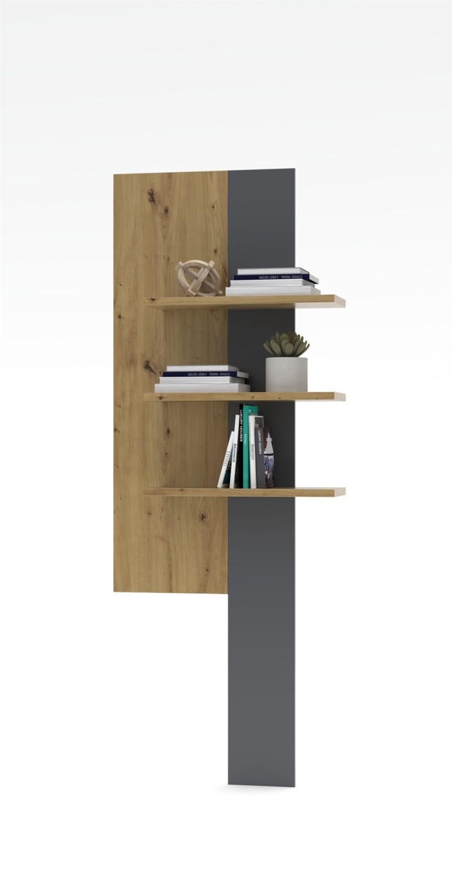 LOWBOARD  in 70/181/24 cm  - Graphitfarben/Schwarz, Design, Holzwerkstoff/Metall (70/181/24cm) - Livetastic