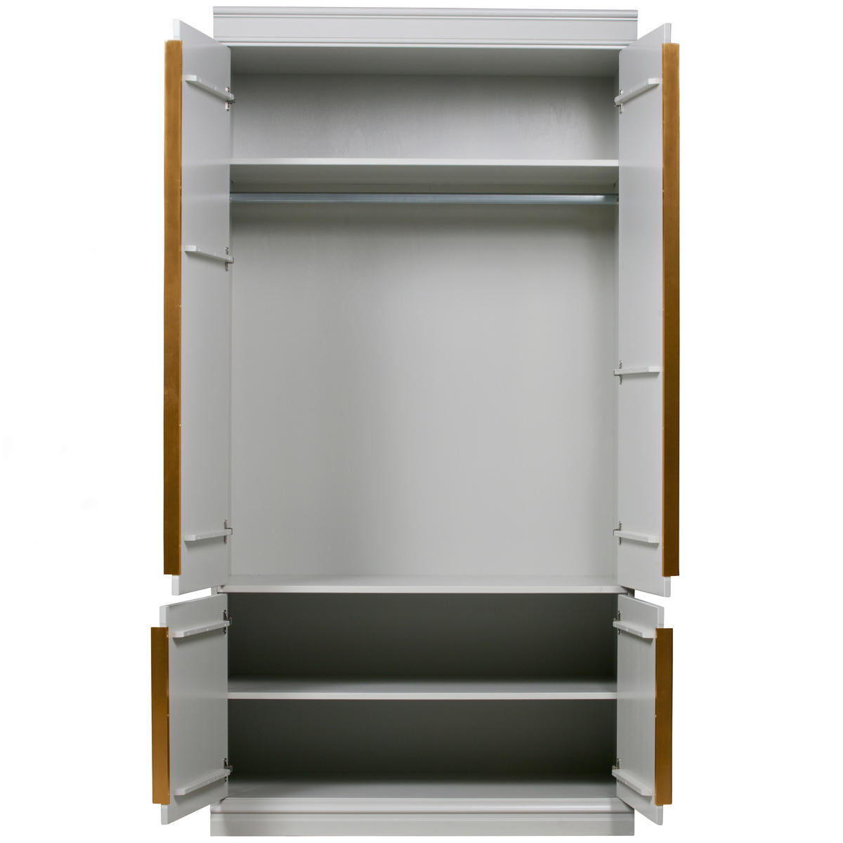 GARDEROBENSCHRANK Organize  in 110/215/62 cm  - Roségold/Hellgrau, Design, Holz/Holzwerkstoff (110/215/62cm) - Livetastic