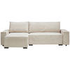 ECKSOFA in Cord Creme  - Creme/Schwarz, Modern, Holz/Textil (157/265cm) - Carryhome