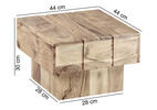 BEISTELLTISCH Akazie massiv quadratisch Akaziefarben  - Akaziefarben, Design, Holz (44/44/30cm) - MID.YOU