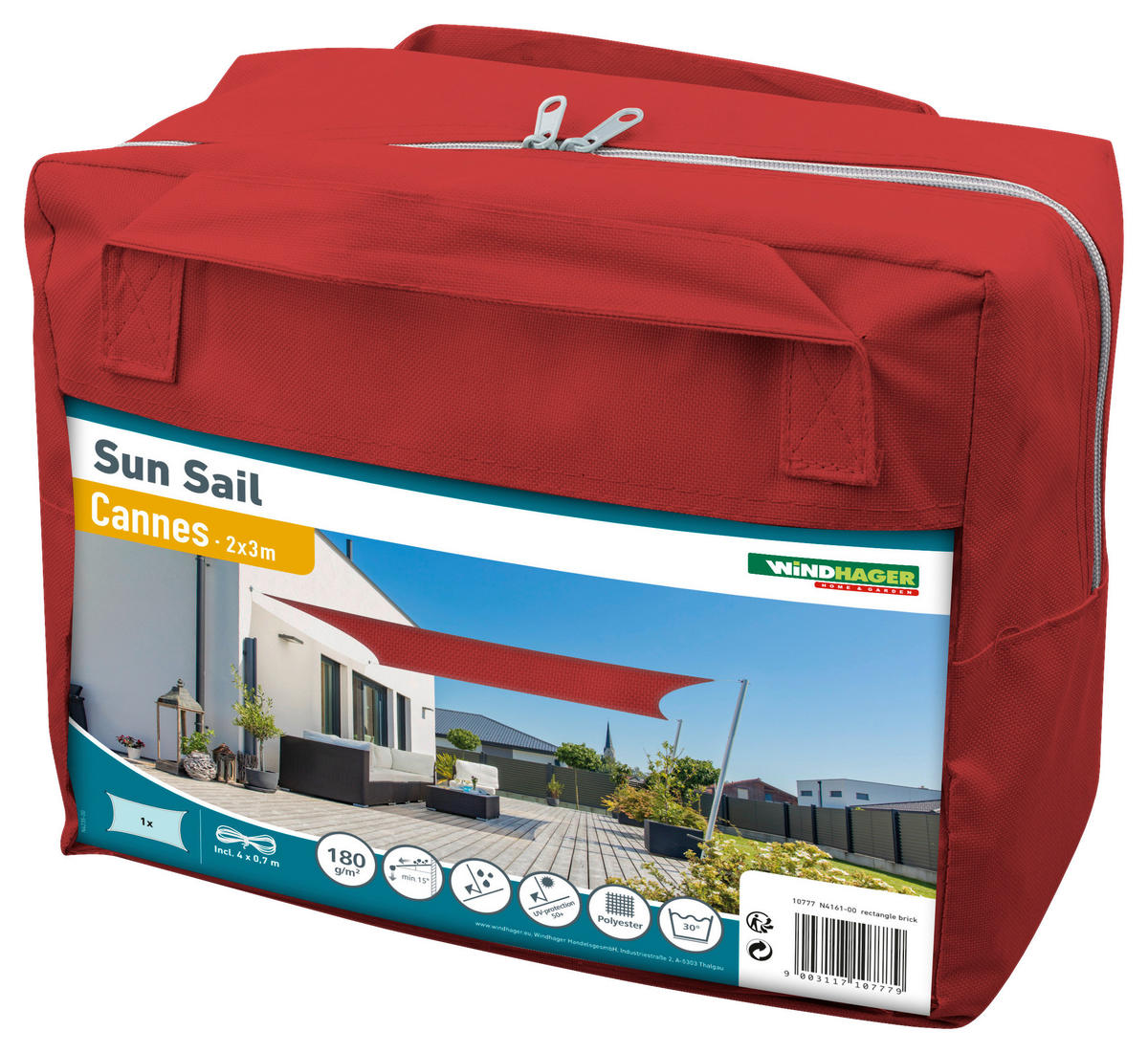 ZAHRADNÍ PLACHTA PROTI SLUNCI 200/300 cm - tmavě červená, Basics (200/300cm)