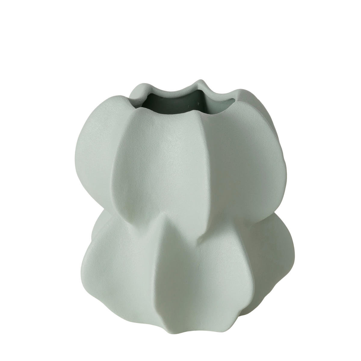 VÁZA  - zsályazöld, Design, kerámia (16/16/17cm)