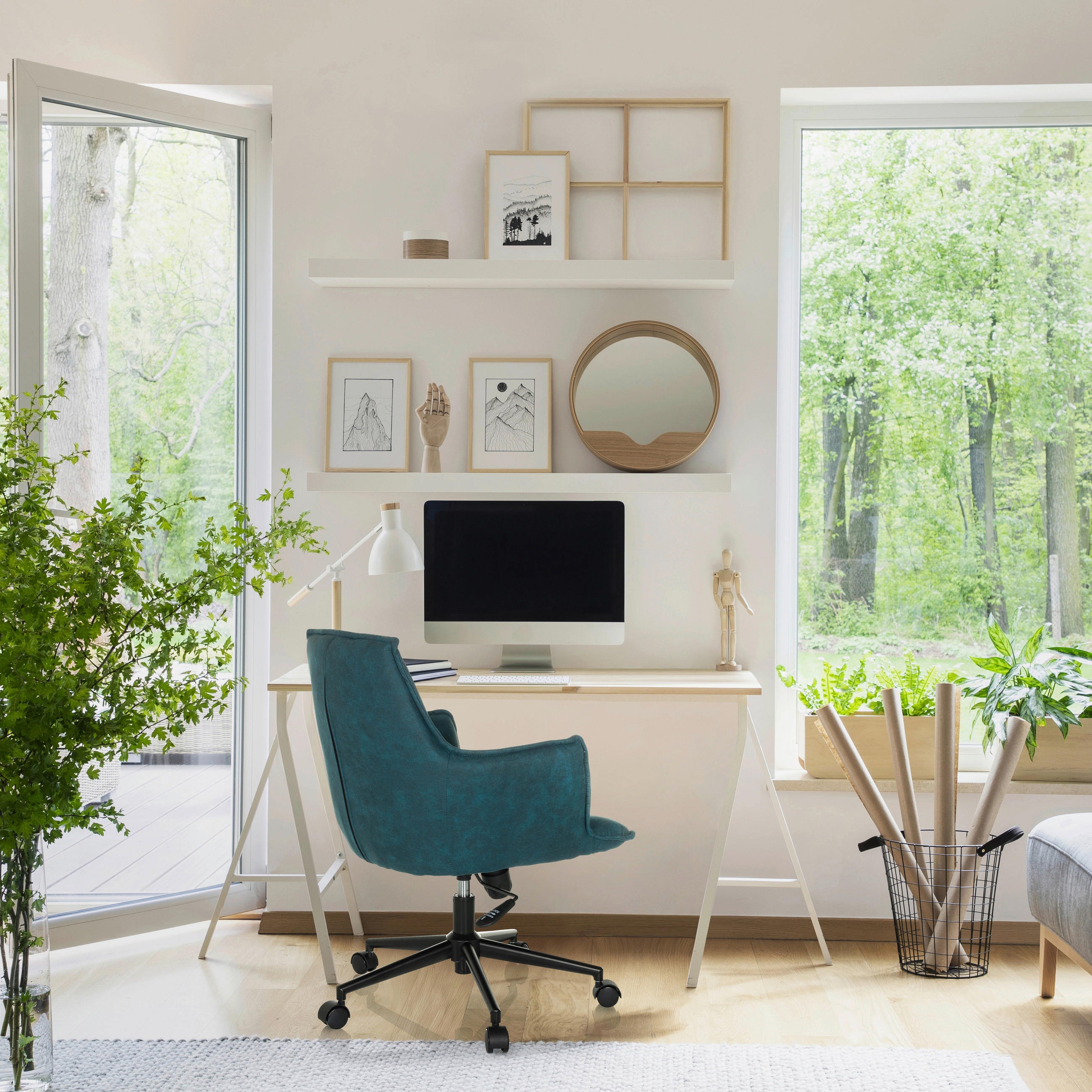 DREHSTUHL Dunkelblau  - Schwarz/Dunkelblau, MODERN, Kunststoff/Textil (54/85/70cm) - MID.YOU