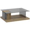 COUCHTISCH in Holz, Glas, Stein 120,6/75,6/42,3 cm  - Wildeiche/Graphitfarben, Design, Glas/Holz (120,6/75,6/42,3cm) - Voglauer