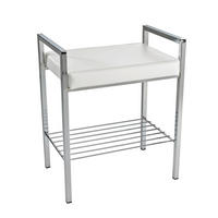 BADHOCKER - Chromfarben/Weiß, Basics, Textil/Metall (50/60/36cm)