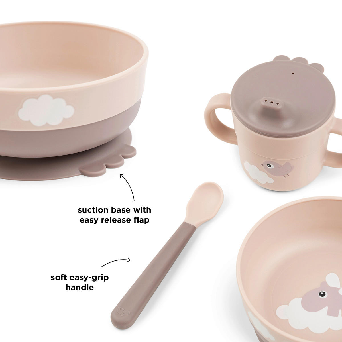 KINDERGESCHIRRSET 3-teilig  - Hellrosa, Basics, Kunststoff (26/14,50/10,50cm) - done by deer