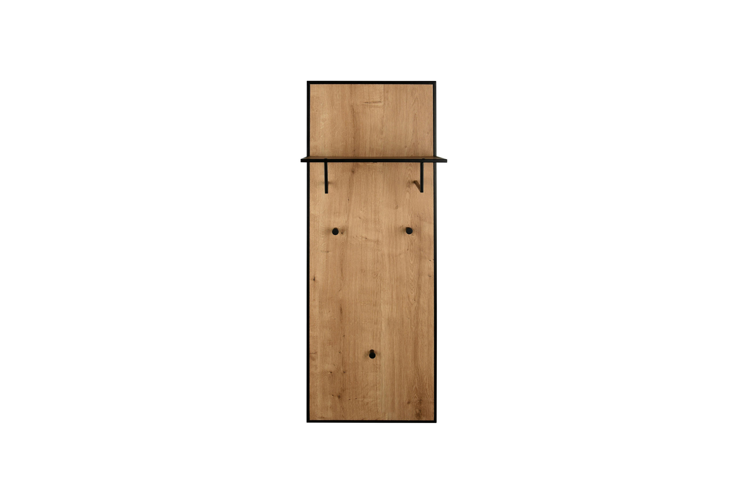 WANDGARDEROBE  in Schwarz, Eiche Artisan  - Schwarz/Eiche Artisan, Basics, Holzwerkstoff/Metall (43/122/25cm) - Milino