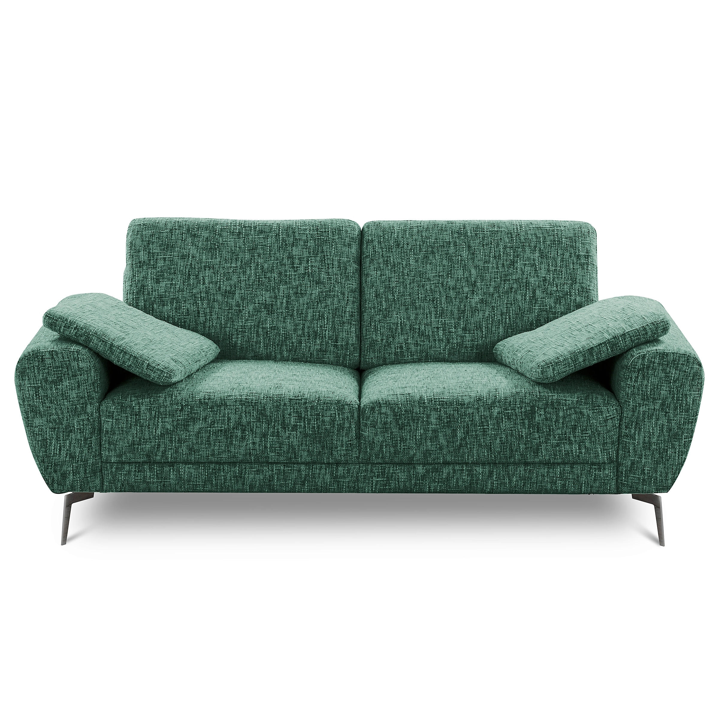 2-SITZER-SOFA Webstoff Grün  - Schwarz/Grün, Design, Textil/Metall (157/85/92cm) - Livetastic