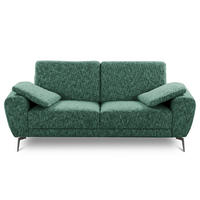 2-SITZER-SOFA SPRING Webstoff Grün  - Schwarz/Grün, Design, Textil/Metall (157/85/92cm) - Livetastic
