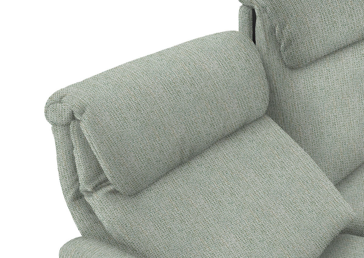 TRAPEZSOFA in Flachgewebe Platinfarben  - Platinfarben/Schwarz, Konventionell, Textil/Metall (219/107/97cm) - Pure Home Comfort