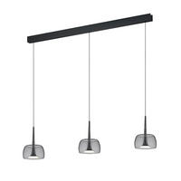 LED-HÄNGELEUCHTE Flute 110/7/200 cm   - Schwarzchrom, Design, Glas/Kunststoff (110/7/200cm) - Helestra